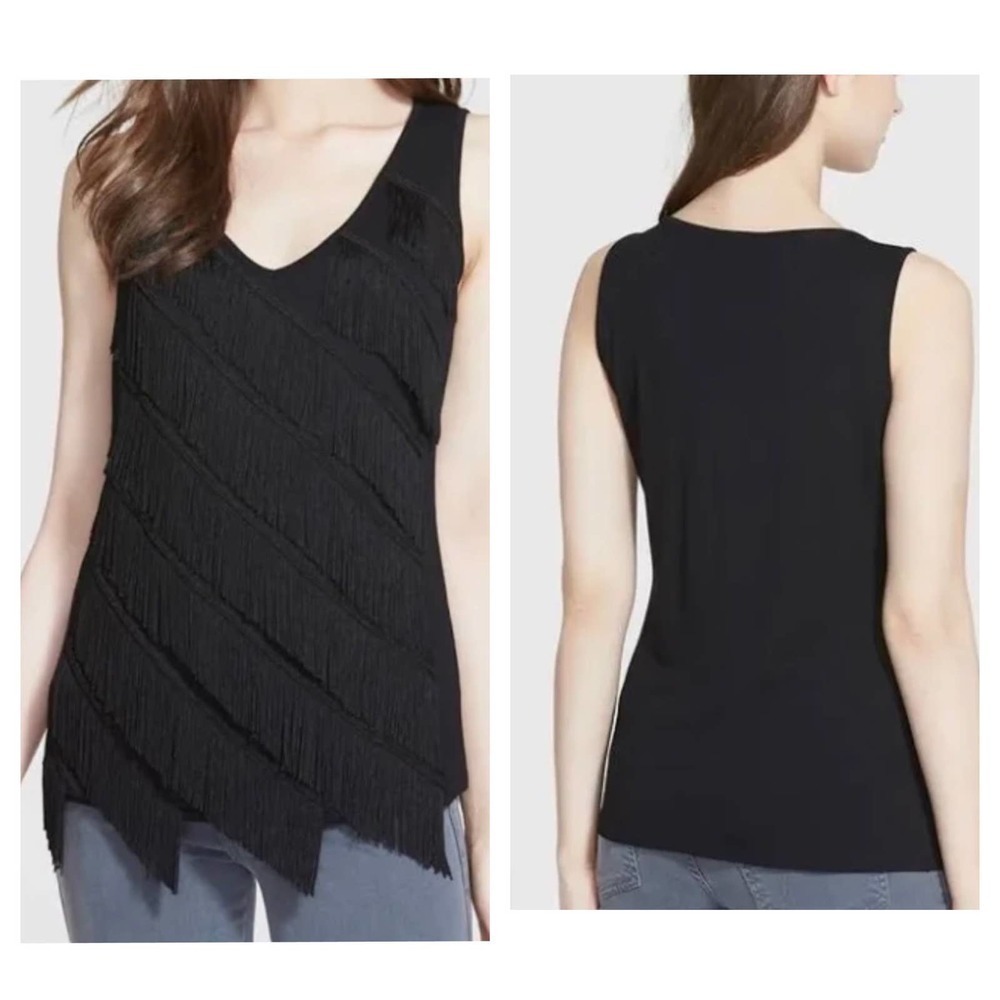 Adrianna Papell Special Occasion Sleeveless Top Tank Navy Women's Size XL